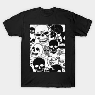 Spooky Skulls for Halloween, scary Halloween skull T-Shirt